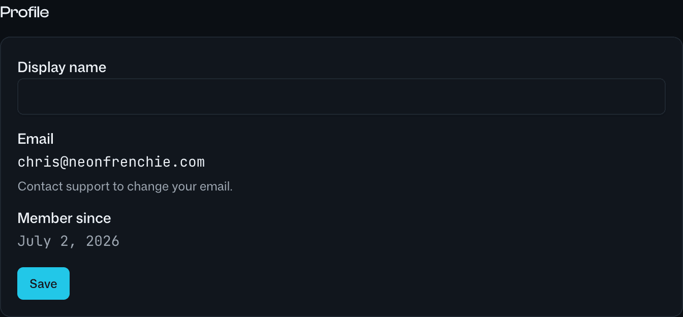 Account settings