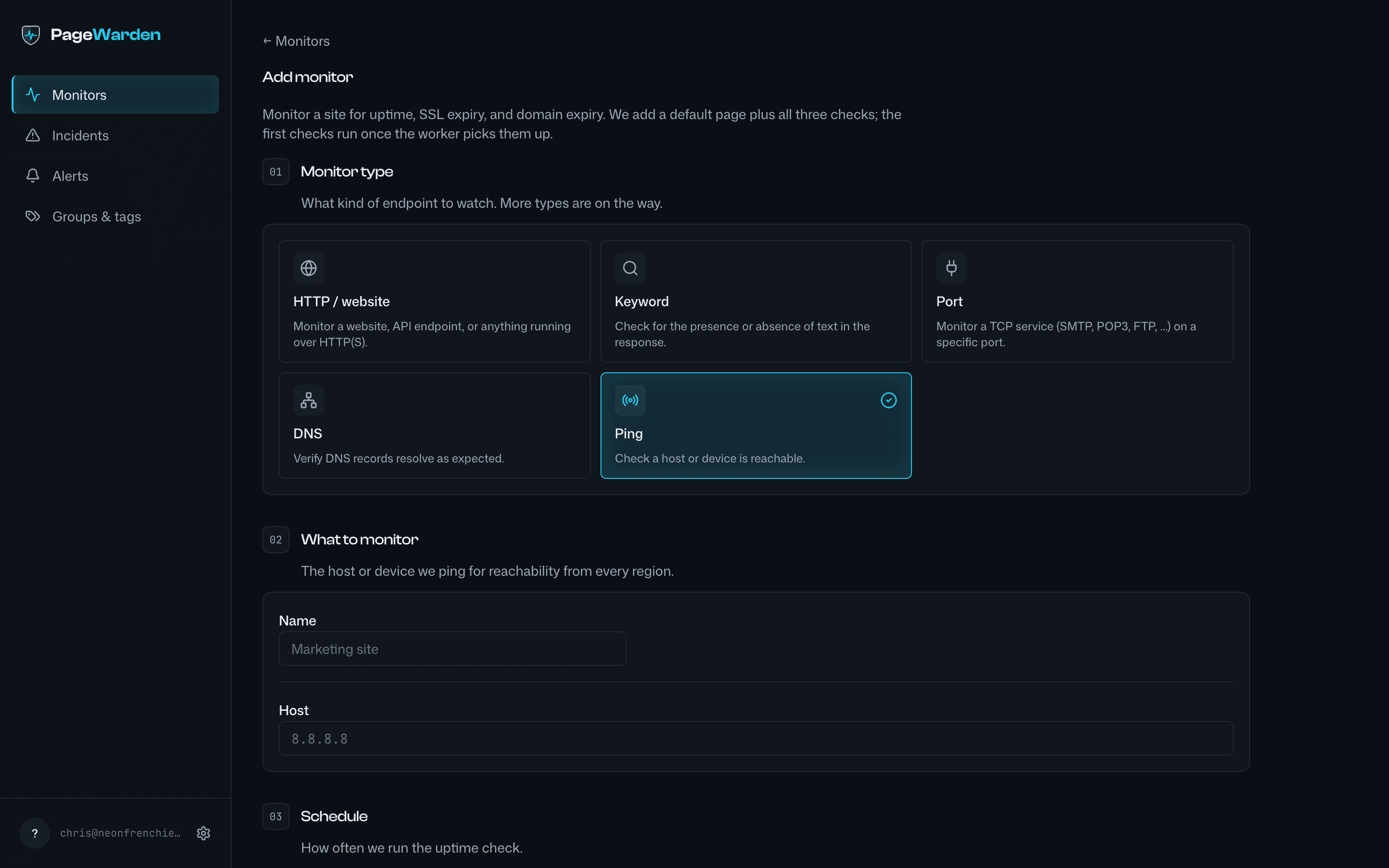 Creating a ping monitor