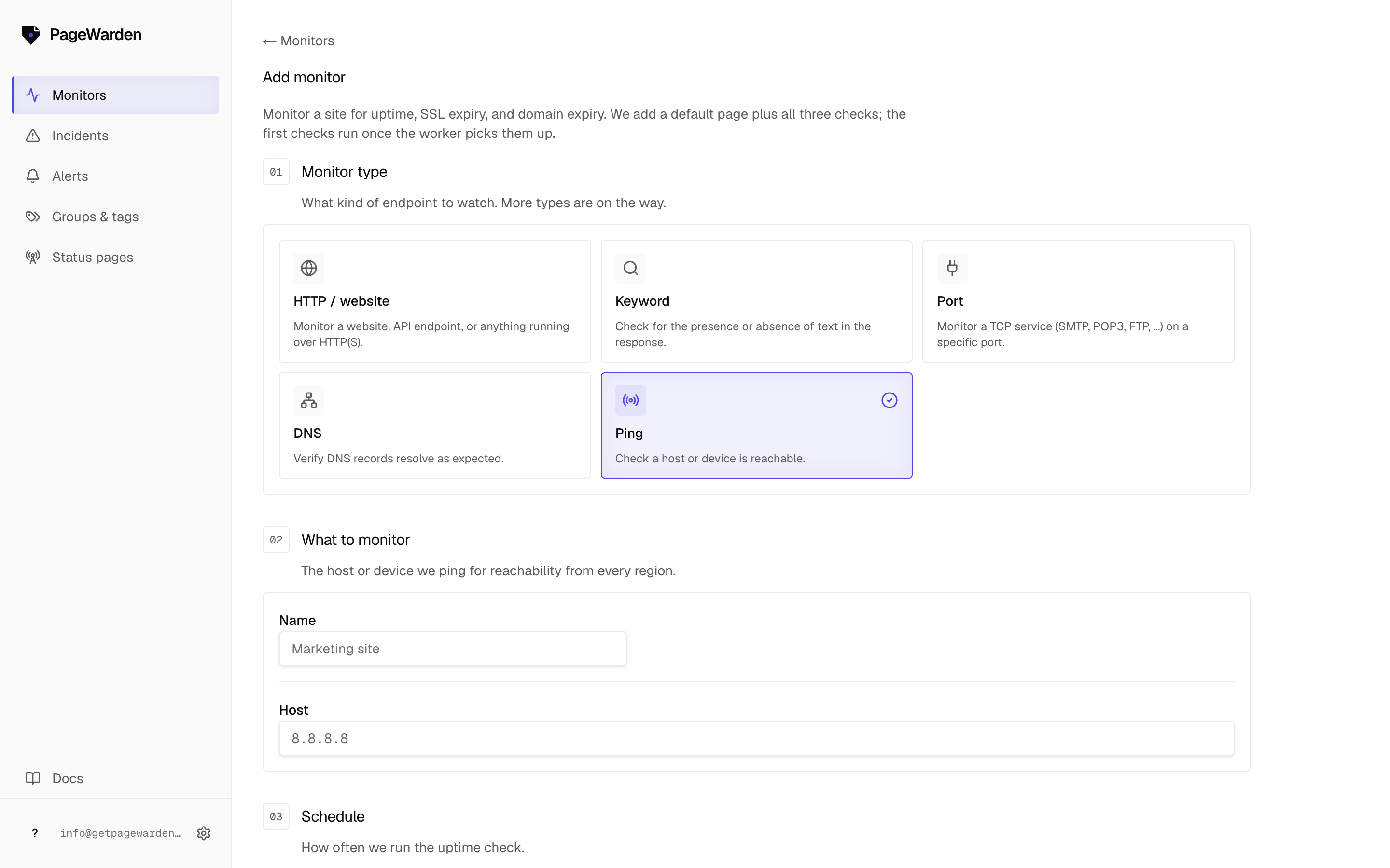 Creating a ping monitor