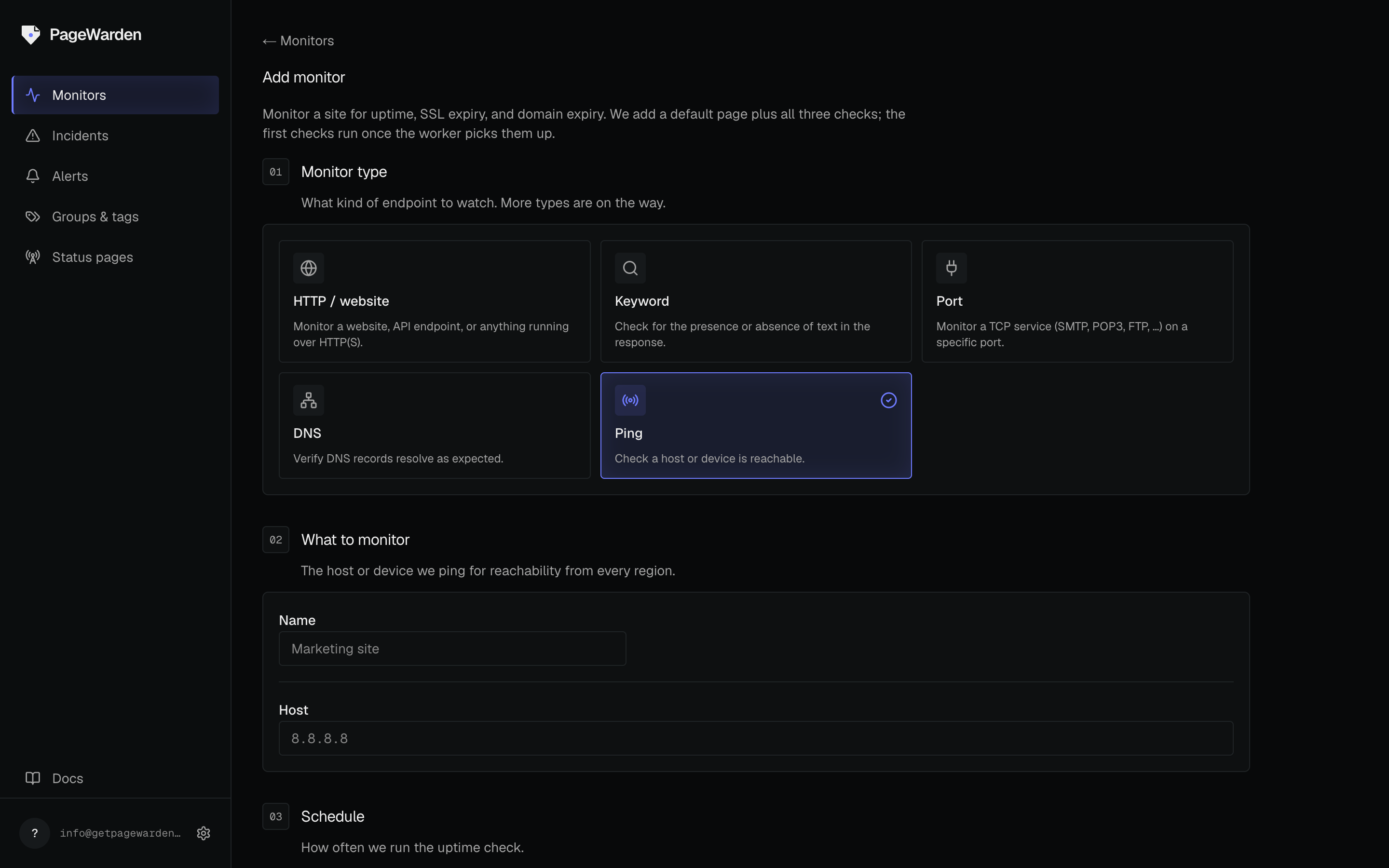 Creating a ping monitor